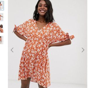 NEW ASOS Maternity smock wrap mini dress